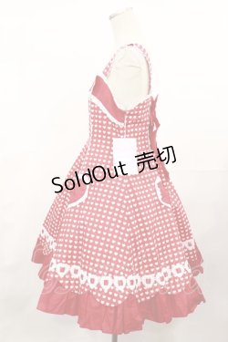 画像2: Angelic Pretty / ドキドキハートジャンパースカート Free レッド H-25-04-09-1003-AP-OP-NS-ZH
