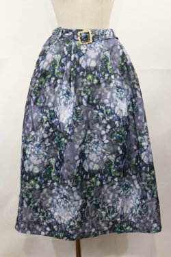 画像1: axes femme / ステンドグラスランプ柄スカート M ネイビー H-25-04-09-1030-AX-SK-NS-ZH