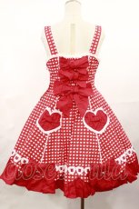 画像3: Angelic Pretty / ドキドキハートジャンパースカート Free レッド H-25-04-09-1003-AP-OP-NS-ZH (3)