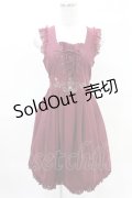 Ozz Croce / 薔薇刺繍ジャンパースカート  エンジ H-25-04-10-001-OO-OP-KB-ZH