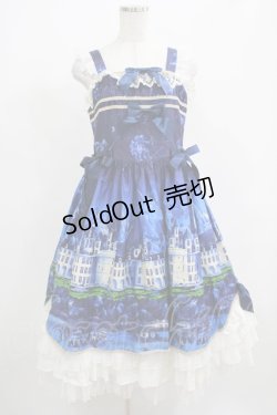 画像1: Neverland Lolita（海外ロリータブランド） / Lakeside Castleジャンパースカート Free ネイビー H-25-04-10-1001-GO-OP-NS-ZH