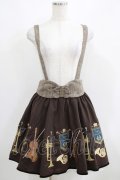 Amavel / 楽器刺繍入りサスペンダー付ミニ丈スカート Free ブラウン H-25-04-10-1031-CA-SK-NS-ZH