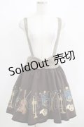 Amavel / 楽器刺繍入りサスペンダー付ミニ丈スカート Free ブラウン H-25-04-10-1031-CA-SK-NS-ZH
