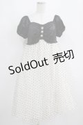 Sara Bell（海外ロリータブランド） / ビジューボタンドットワンピース M ブラック/オフ H-25-04-10-1032-EL-OP-NS-ZH