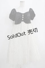 Sara Bell（海外ロリータブランド） / ビジューボタンドットワンピース M ブラック/オフ H-25-04-10-1032-EL-OP-NS-ZH