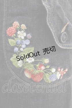 画像4: PINK HOUSE / フルーツ刺繍デニムフリルスカート M ブラック H-25-04-10-1040-LO-SK-NS-ZH
