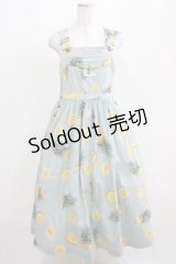 PINK HOUSE / パイナップルプリントサロペット Free サックス H-25-04-10-1005-LO-OP-NS-ZH
