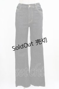 PINK HOUSE / バックフリルデニムパンツ M ブラック H-25-04-10-1048-LO-PA-NS-ZH