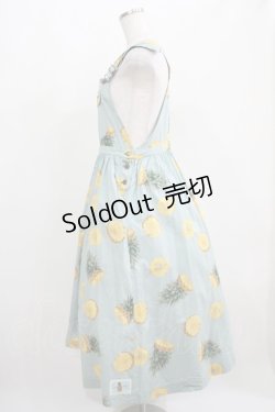 画像2: PINK HOUSE / パイナップルプリントサロペット Free サックス H-25-04-10-1005-LO-OP-NS-ZH