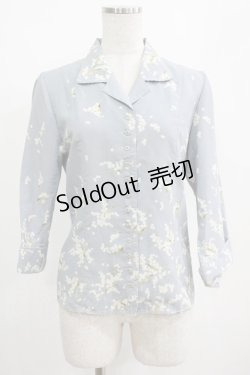 画像1: INGEBORG / すずらんプリントブラウス M サックス H-25-04-10-1052-LO-BL-NS-ZH