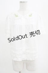 絵本少女（海外ロリータブランド） / すずらん刺繍ブラウス L オフ H-25-04-10-1055-LO-BL-NS-ZH