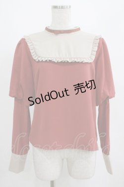 画像1: Maison de FLEUR Petite Robe canone / シスター気取るフリルブラウス M Brick Red H-25-04-10-1056-EL-BL-NS-ZH