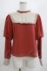 画像1: Maison de FLEUR Petite Robe canone / シスター気取るフリルブラウス M Brick Red H-25-04-10-1056-EL-BL-NS-ZH (1)