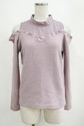 axes femme POETIQUE / インナー重ね肩開きカットプルオーバー M ラベンダー H-25-04-10-1058-AX-TO-NS-ZH