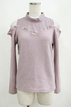 画像1: axes femme POETIQUE / インナー重ね肩開きカットプルオーバー M ラベンダー H-25-04-10-1058-AX-TO-NS-ZH