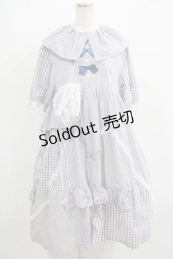 画像1: 四千金出品（海外ロリータブランド） / ギンガムチェックワンピース L グレー H-25-04-10-1006-GO-OP-NS-ZH
