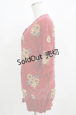 画像2: KETTY / ひまわりカーディガン Free レッド H-25-04-10-1061-EL-TO-NS-ZH