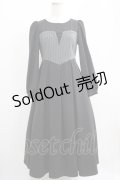Maison de FLEUR Petite Robe canone / 森でワルツをワンピース（ストライプ） M ブラック H-25-04-10-1007-EL-OP-NS-ZH