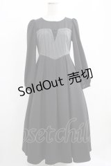 Maison de FLEUR Petite Robe canone / 森でワルツをワンピース（ストライプ） M ブラック H-25-04-10-1007-EL-OP-NS-ZH