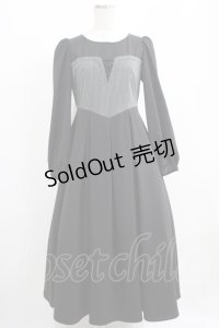 Maison de FLEUR Petite Robe canone / 森でワルツをワンピース（ストライプ） M ブラック H-25-04-10-1007-EL-OP-NS-ZH