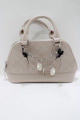 Lovely Tency / 眞白ありすコラボ/ビジューチェーン付きモノグラムバッグ  ピンク H-25-04-10-1068-GO-BG-NS-ZH