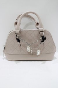 Lovely Tency / 眞白ありすコラボ/ビジューチェーン付きモノグラムバッグ  ピンク H-25-04-10-1068-GO-BG-NS-ZH