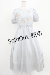Maison de FLEUR Petite Robe canone / 君を思い出すワンピース S サックス H-25-04-10-1008-EL-OP-NS-ZH