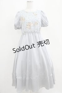 Maison de FLEUR Petite Robe canone / 君を思い出すワンピース S サックス H-25-04-10-1008-EL-OP-NS-ZH