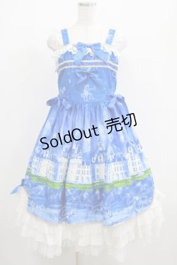 画像1: Neverland Lolita（海外ロリータブランド） / Lakeside Castleジャンパースカート Free ブルー H-25-04-10-1002-GO-OP-NS-ZH