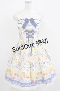 BABY,THE STARS SHINE BRIGHT / Cheerful Lemon柄ジャンパースカートI Free 生成/紺 H-25-04-10-1021-BA-OP-NS-ZH