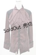 Ozz Croce / ジャボ付ストライプロングブラウス  赤×黒 H-25-04-10-011-OO-BL-KB-ZH