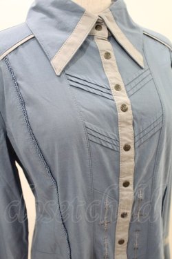 画像3: Rozen Kavalier / 配色ラインブラウス  ブルー×グレー H-25-04-10-013-OO-BL-KB-ZH