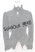 Rozen Kavalier / カメオジャボ付スタンドカラーブラウス  黒 H-25-04-10-014-OO-BL-KB-ZH