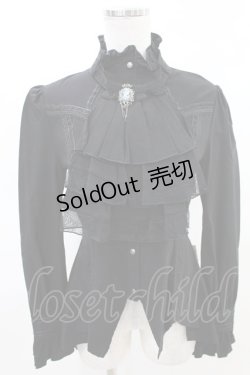 画像1: Rozen Kavalier / カメオジャボ付スタンドカラーブラウス  黒 H-25-04-10-014-OO-BL-KB-ZH