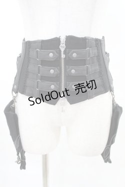 画像1: Rozen Kavalier / ポケットフラップ付コルセット  黒 H-25-04-10-024-OO-ZA-KB-ZH