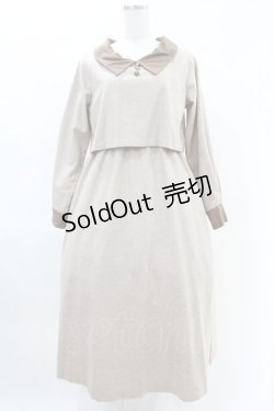 画像1: Maison de FLEUR Petite Robe canone / 礼拝に向かうワンピース M Beige H-25-04-11-003-EL-OP-NS-ZH
