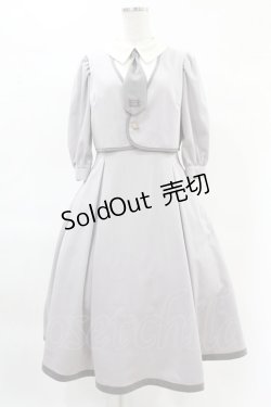 画像1: Maison de FLEUR Petite Robe canone / 才女のあなたとネクタイワンピース M Gray H-25-04-11-004-EL-OP-NS-ZH