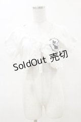 PUTUMAYO / 黒猫刺繍フリルボレロ  白 H-25-04-11-1005-PT-TO-KB-ZH