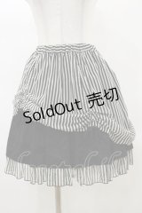 PEACE NOW / ストライプシフォンバッスルスカート  黒 H-25-04-11-1043-PU-SK-KB-ZH
