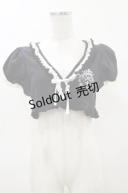 画像1: PUTUMAYO / ふんわりパフ袖ボレロ  黒 H-25-04-11-1006-PT-TO-KB-ZH