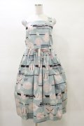 Jane Marple / Jolies broderies apron dress M ブルーグレー H-25-04-11-1059-JM-OP-KB-ZH