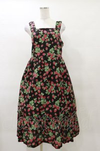 Jane Marple / Strawberry garden Strap dress  ブラック H-25-04-11-1061-JM-OP-KB-ZH