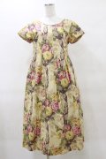 Jane Marple Dans Le Salon / Flower Wallpaperのエンパイアドレス  ベージュ H-25-04-11-1062-JM-OP-KB-ZH