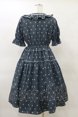 画像2: Melody BasKet / Little dot heartワンピース M ネイビー H-25-04-11-1066-LO-OP-KB-ZH