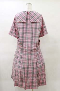 画像2: Jane Marple / フレンチマドラスドミトリードレス M ピンク H-25-04-11-1069-JM-OP-KB-ZH