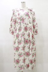 Jane Marple / Strawberries and flowersラッフルフリルドレス  オフ H-25-04-11-1072-JM-OP-KB-ZH