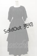 merry jenny / フレアスリーブワンピース  ブラック H-25-04-11-1073-LO-OP-KB-ZH