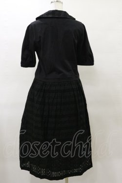 画像2: Jane Marple / ヴィンテージストライプレースコラボレーションドレス  ブラック×ブラック H-25-04-11-1076-JM-OP-KB-ZH