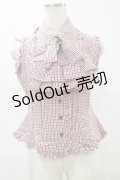MARBLE / フリルタイ付きノースリーブブラウス  赤チェック H-25-04-11-1015-GO-BL-KB-ZH