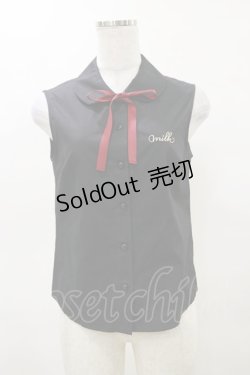 画像1: MILK / スリーブレスシャツ  ブラック H-25-04-11-1016-ML-BL-KB-ZH